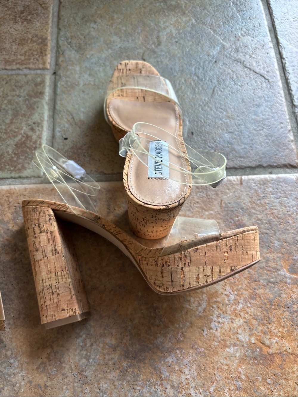 Steve Madden Nude Cork Wedge Sandals - Picture 5 of 5